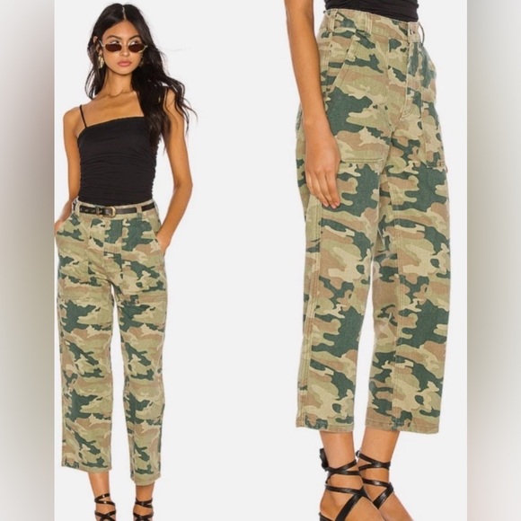 We The Free People Pants - We The Free People Remy Camo Cropped Pants Women 28 Multi Straight Leg